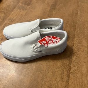 Vans White Slip on, Womens size 6.5
